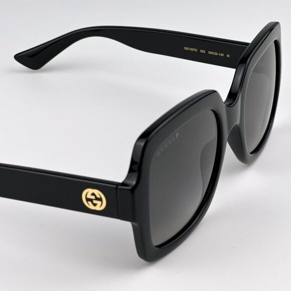 NEW Gucci GG1337S 002 Shiny Black Gradient Gray Polarized Square Women S… - Picture 11 of 13